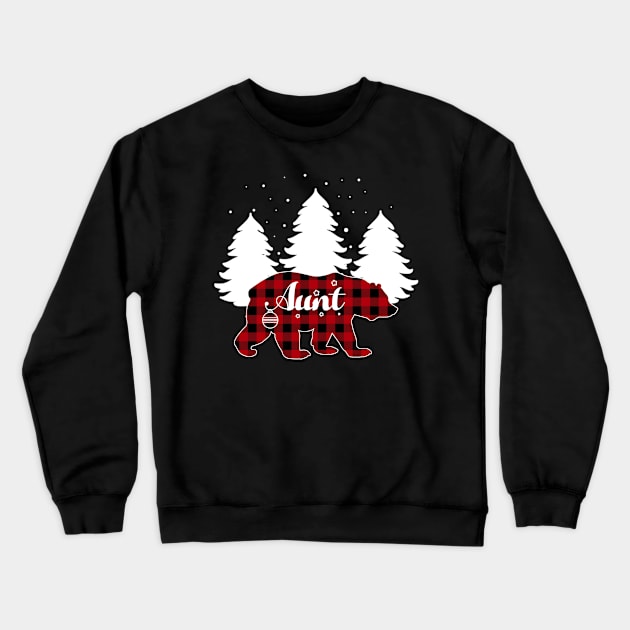 Buffalo Red Plaid Aunt Bear Matching Family Christmas Crewneck Sweatshirt by Kagina